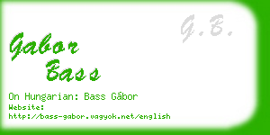 gabor bass business card
